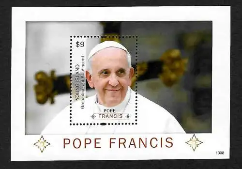 Saint-Vincent-Grenadine: le pape François, un bloc de frais postaux