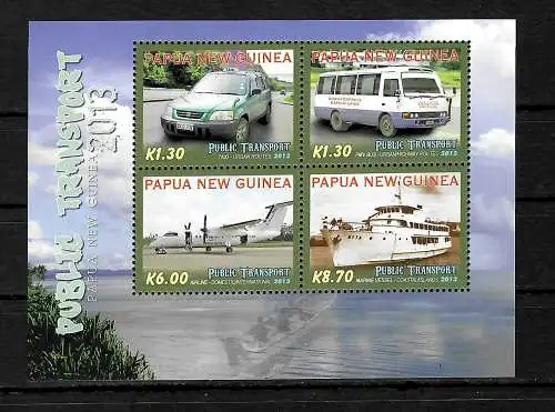 Papouasie Nouvelle Guinée: Public Transport II, 2013, bloc postal