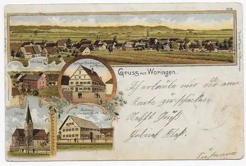 Ansichtskarte Gruss aus Woringen nach Kempten, 1899