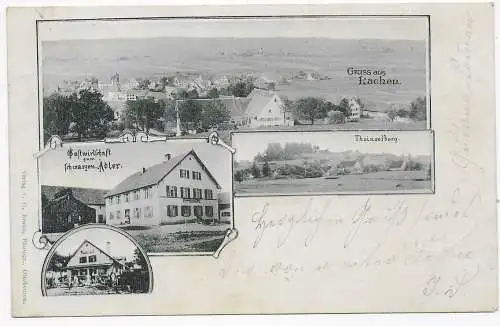 Ansichtskarte Gruss aus Lachen/Ottobeuren nach Hawangen 1902