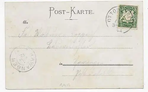 Ansichtskarte Gruss aus Lachen/Ottobeuren nach Hawangen 1902