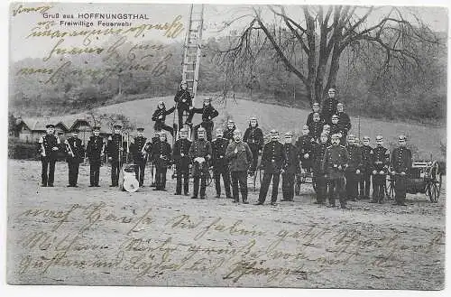 Carte de présentation Salutation de Uhrersthal, pompiers volontaires 1911