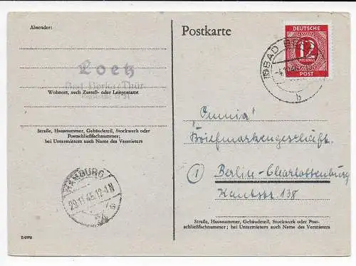 Carte postale Bad Berka 1945 à Berlin.