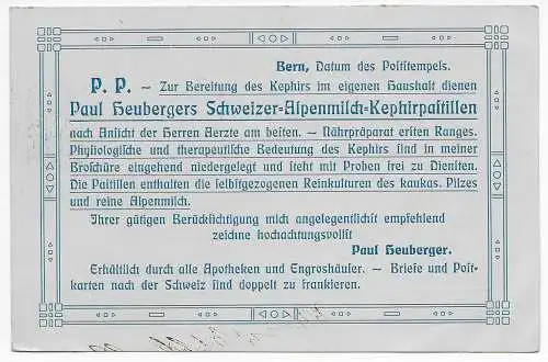 Schweiz: Bern 1909 nach Bannholz, Drucksache: Alpenmilch Pastillen 