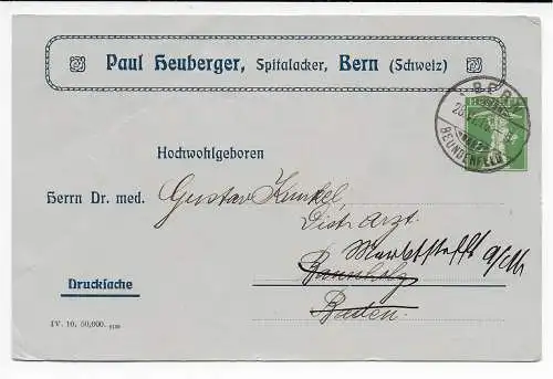 Schweiz: Bern 1910 nach Bannholz/Marktstedt, Drucksache: Alpenmilch Pastillen