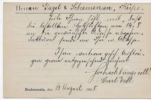 Bayern: Holzstifte/Holzdrahtfabrik Küps 1908