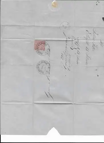 NDP: Lettre de Elberfeld gare 1869 à Plauen