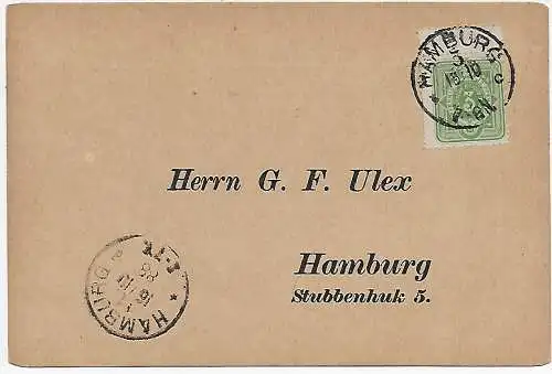 DR: Lettre de ville Hambourg 1888, Zuschrägs Naturswissenschaftsverein