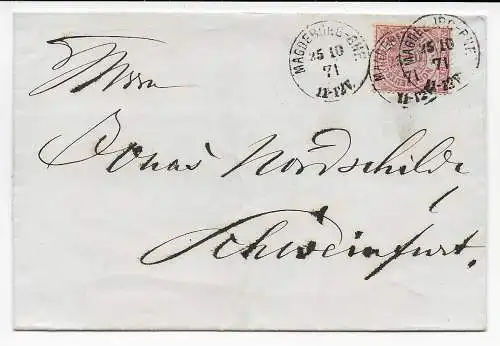 NDP: Brief von Magedburg 1871 nach Schweinfurt