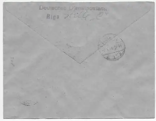 DR: Ostland Lettre recommandé Riga 1944 à Cologne