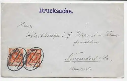 Polen: Brief als Drucksache nach Neugersdorf 1925