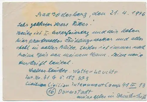 BiZone: Postkarte Königswinter 1946 nach Falkensee