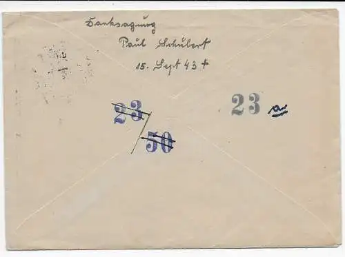 DR: Trauer Brief Drucksache Ortsbrief Magdeburg: Stempelfehler 1954, Inhalt