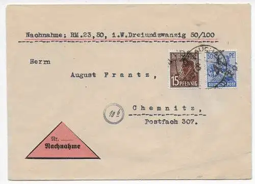 Nachnahmebrief Glauchau nach Chemnitz,