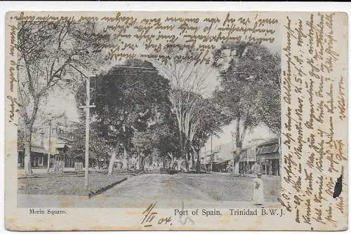 Trinidad: Port of Spain 1904, picture post card to Strasbourg