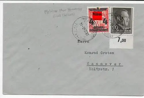 GG: Generalgouvernement Brief Postagentur Firlejow, Brzezany, Rohaltyn 1941