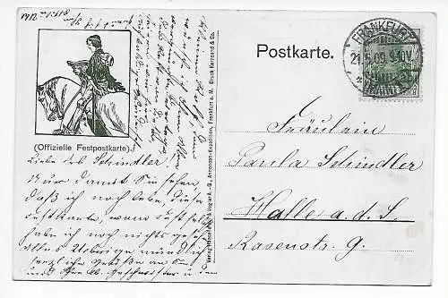 AK Frankfurt Main, 1909, Festpostkarte III. Wettstreit Männergesang Verein