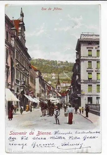 AK Biel/Bienne 1901 nach Montreal/Canada