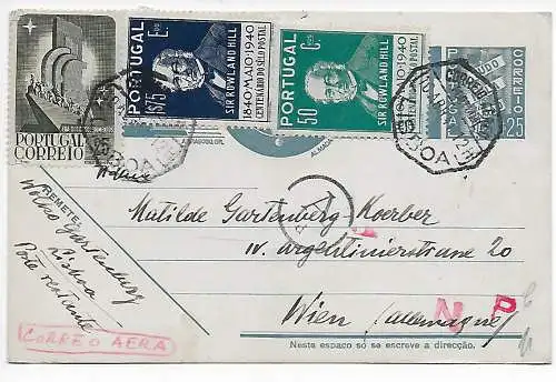 Portugal: from Lisboa nach Wien mit Zensur 1941