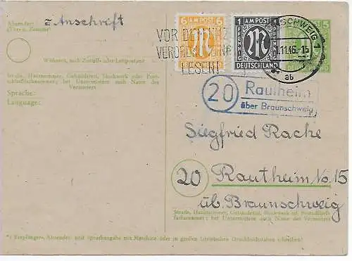 BiZone: Landstempel Rautheim über Braunschweig, 1946