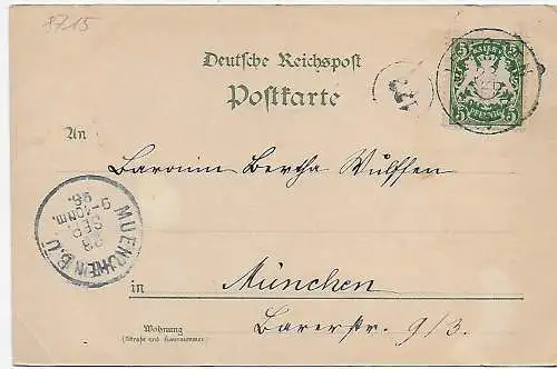 AK Gruss aus Iphofen 1898 nach München