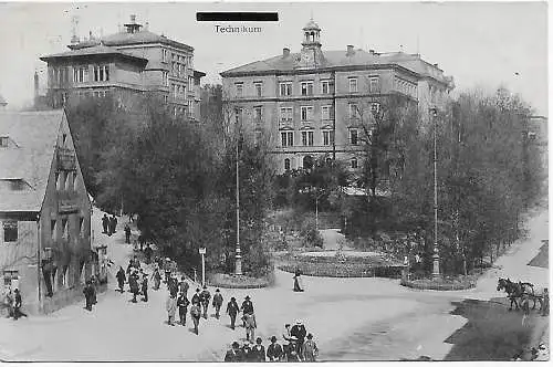 AK Mittweida mit Abbildung Technikum 1916: Zurück Abbildung unzulässig