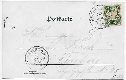 AK: Gruss vom Reichelsdorfer Keller mit Brauerei, 1900 nach Nürnberg