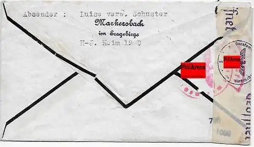 DR: Trauerbrief Markersbach, Heim nach Ungarn: Unzulässig zurück 1942