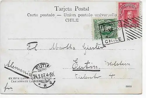 Chile: Iquique: Muelle de Pasajeros 1907 nach Eutin Holstein