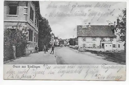 AK: Gruss aus Riedlingen 1913 nach Tailfingen