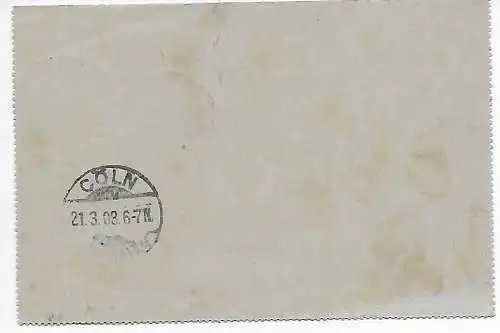 DR: Kartenbrief Eilboten Osnabrück nach Köln 1908