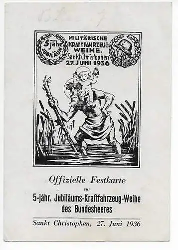 Österreich:Militärische Kraftfahrzeug-Weihe 1936 Flugpost Wien-Salzburg Vignette