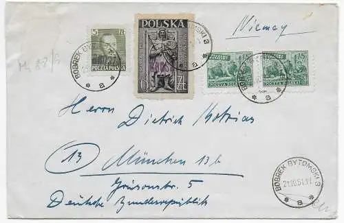 Polen: Brief aus Bobrek Pytomski 1951 nach München