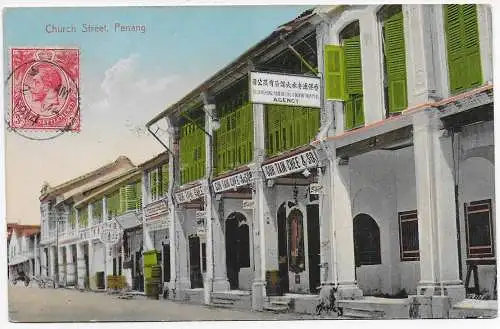 AK: Penang, Straits Settlements 1914 nach Wien