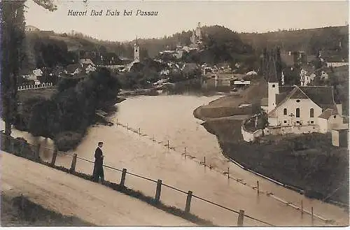 Bayern: AK: Bad Hals/Passau 1911 nach Fürth, Portokontrolle