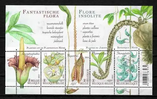 Belgien: Fantastische Flora, Briefmarkenblock