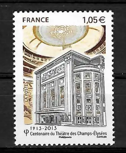 Frankreich: 100 Jahre Teatre des Champs-Elysees 2013, postfrisch, #5555