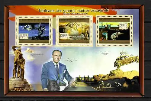 Guinea: Salvador Dali, Briefmarken Block, postfrisch #9692-9694