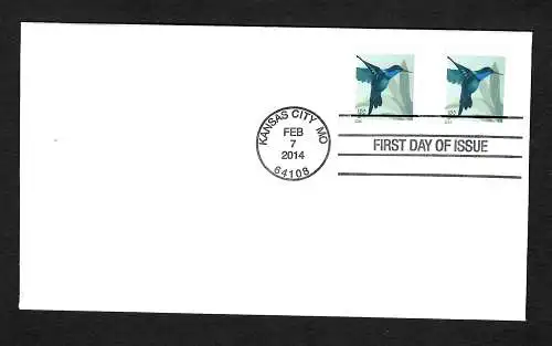 USA: Birds: Kolibri 2014, FDC Kansas City MO