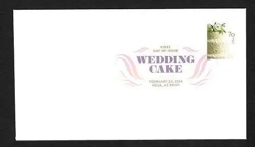 USA: Hochzeitstorte - Wedding-cake, 2014, FDC Mesa AZ, colored cancel