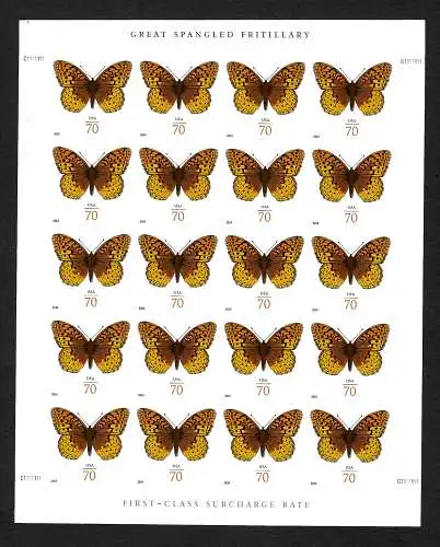 USA: 2014 First class surcharge Rate sheet, Butterfly, Great Spangled Fritillary