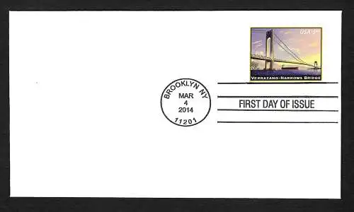 USA: Verrazano-Narrows Bridge, 2014, FDC Brooklyn NY