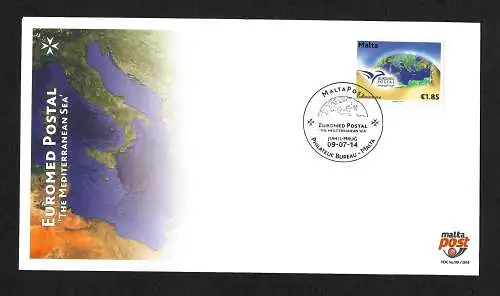 Malta: Euromed, Mediterranean Sea - Mittelmeer, 2014, FDC