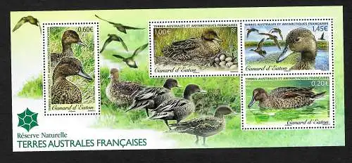 TAAF: Canard d' Eaton, Enten, #793-796, Block #33, postfrisch