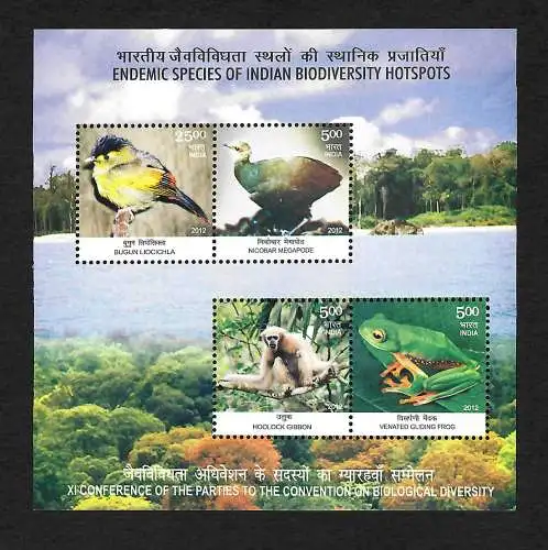 Indien: Tierwelt - Endemic Species of Indian Biodiversity Hotspots   postfrisch