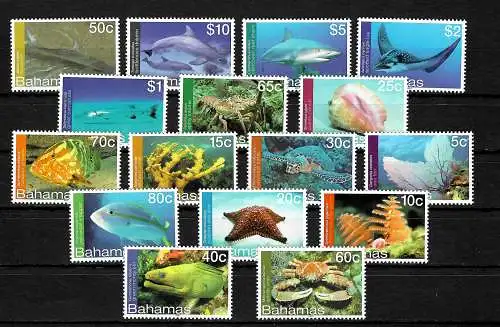 Bahamas: Unterwasserwelt, world under water, 16 stamps, postfrisch