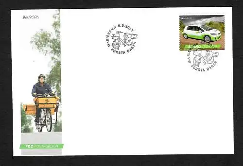 Aland: Europa 2013, Postfahrzeuge, FDC