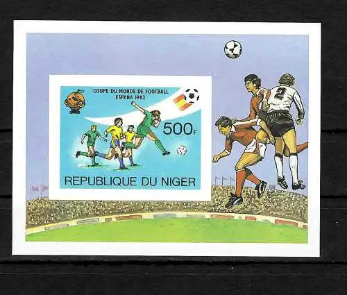 Niger: Fußball WM 1982, Spanien  #772, Block #34B, postfrisch