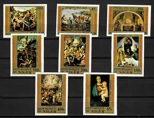 Niger: 500. Geburtstag von Raffael, 8x Marken #835-842, postfrisch