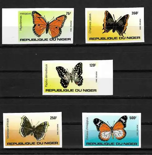 Niger: Schmetterlinge, Butterfly, Papillon,  #867-871, postfrisch